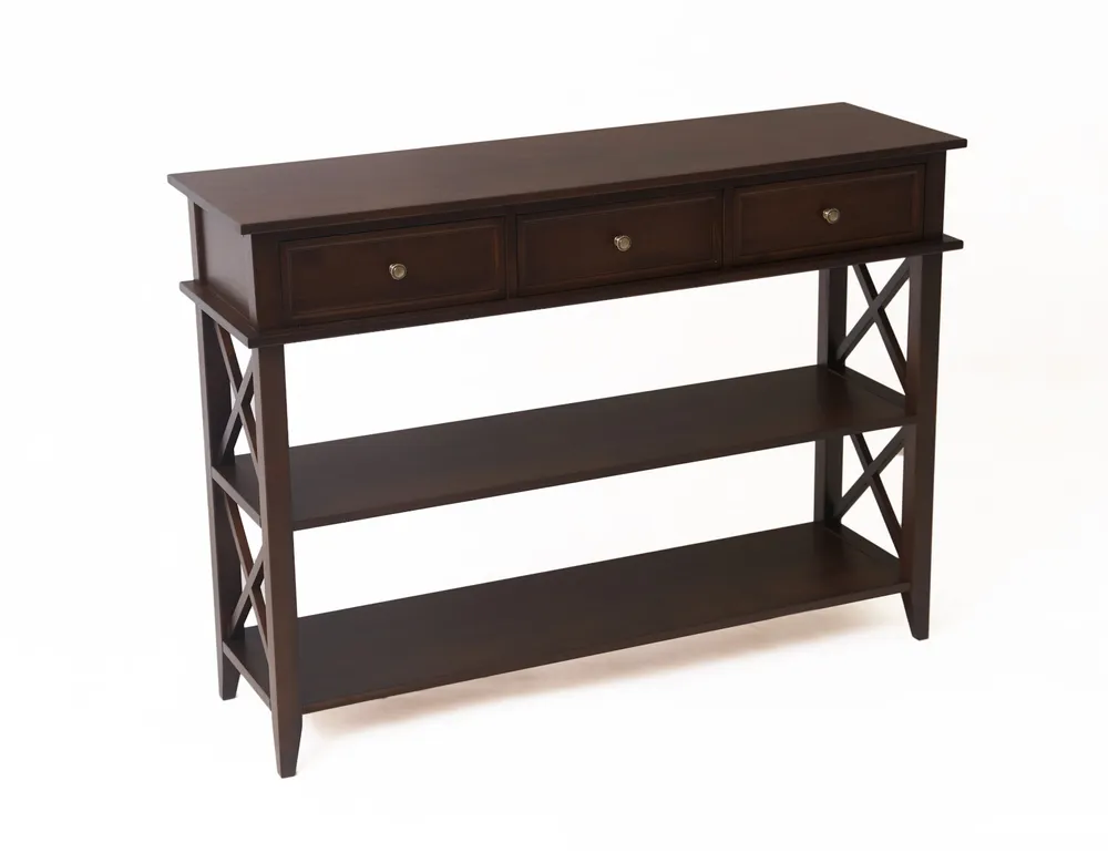 Консоль "Полина-3" (цвет "Орех") 3 выдвижных ящика "Tadorna Furniture"