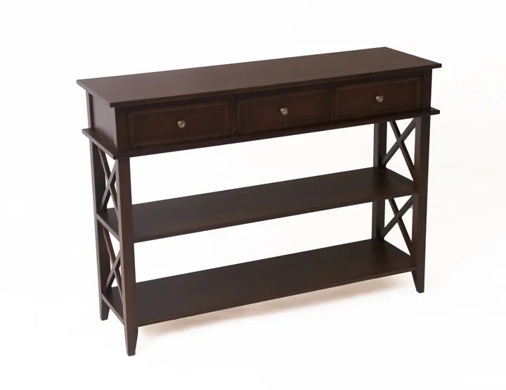 Консоль "Полина-3" (цвет "Орех") 3 выдвижных ящика "Tadorna Furniture"