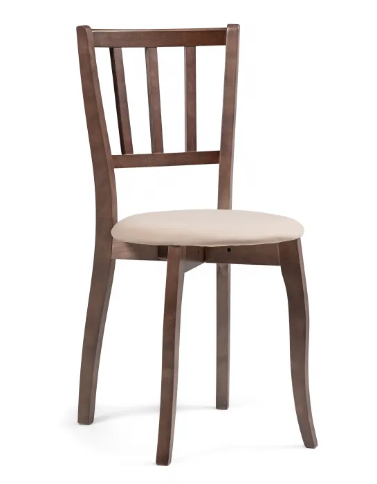 Стул классический "Айра" (цвет Орех / Бежевый) "Tadorna Furniture"