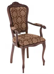 Стул классический "Руджеро-П" с мягкими подлокотниками (цвет Орех / шоколад) "Tadorna Furniture"