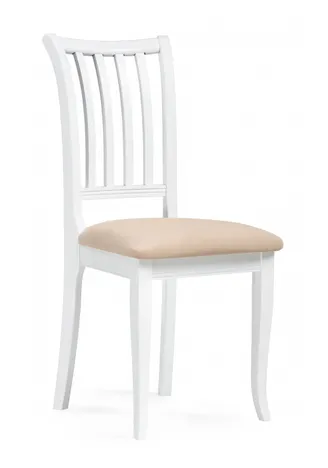 Стул классический "Фрезино" (Белый / Бежевый велюр) "Tadorna Furniture"