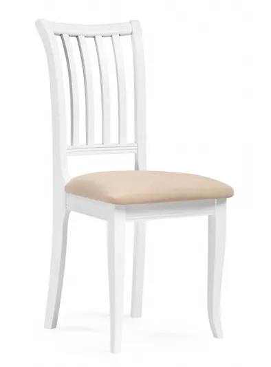 Стул классический "Фрезино" (Белый / Бежевый велюр) "Tadorna Furniture"