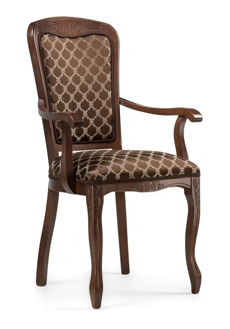 Стул классический "Клето-П" с подлокотниками (Орех / коричневый) "Tadorna Furniture"