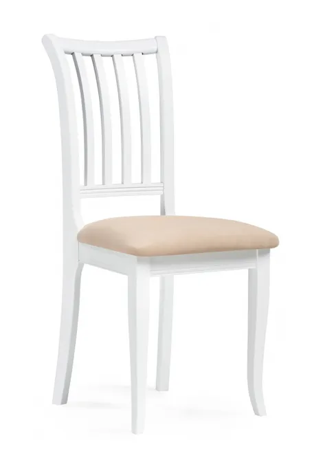 Стул классический "Фрезино" (Белый / Бежевый велюр) "Tadorna Furniture"