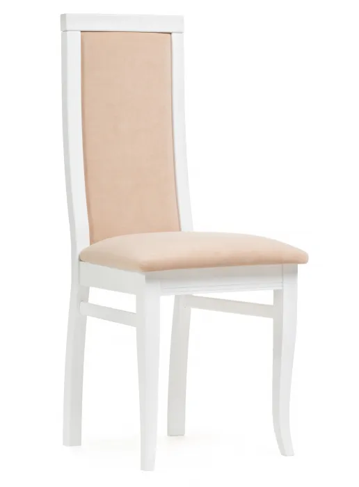 Стул классический "Давиано" (Белый / Бежевый велюр) "Tadorna Furniture"