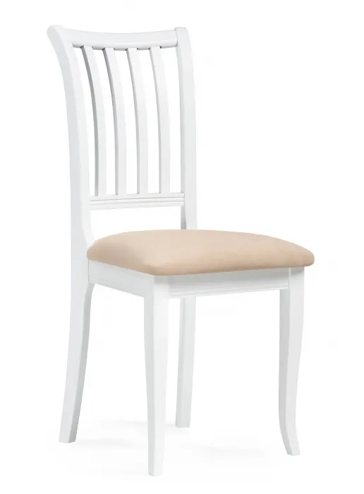 Стул классический "Фрезино" (Белый / Бежевый велюр) "Tadorna Furniture"