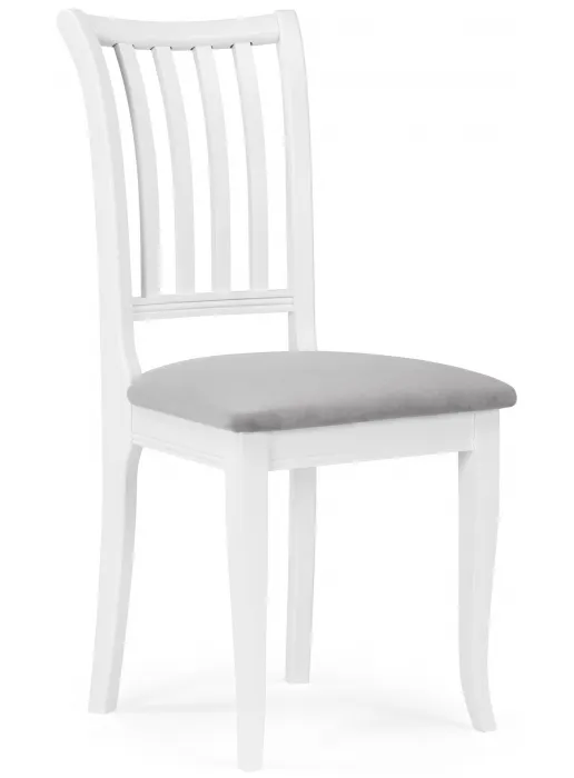 Стул классический "Фрезино" (Белый / Серый велюр) "Tadorna Furniture"